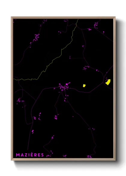 Une affiche de carte sur Mazières