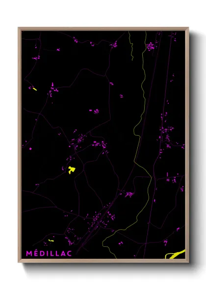 Une affiche de carte sur Médillac