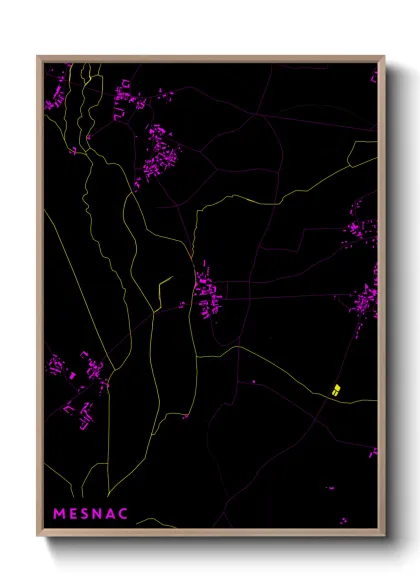 Une affiche de carte sur Mesnac