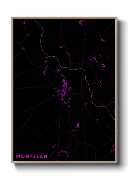 Une affiche de carte sur Montjean