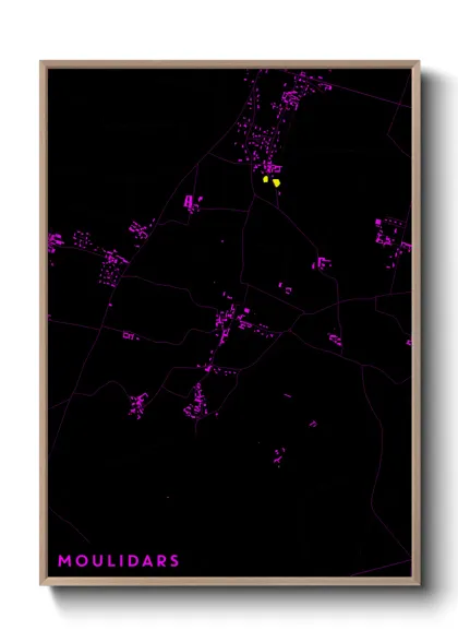 Une affiche de carte sur Moulidars