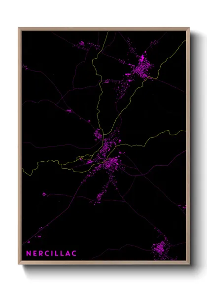 Une affiche de carte sur Nercillac