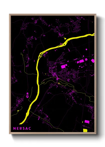 Une affiche de carte sur Nersac