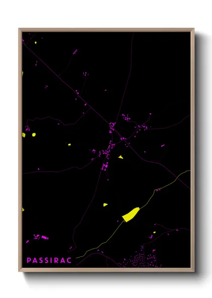 Une affiche de carte sur Passirac