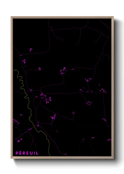 Une affiche de carte sur Péreuil