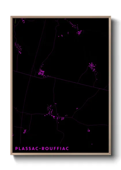Une affiche de carte sur Plassac-Rouffiac