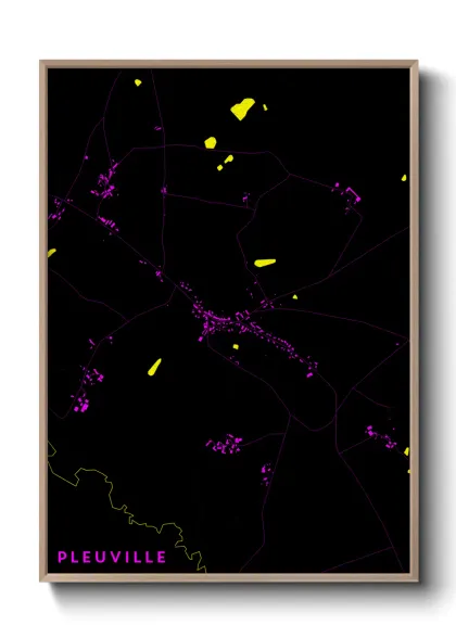 Une affiche de carte sur Pleuville