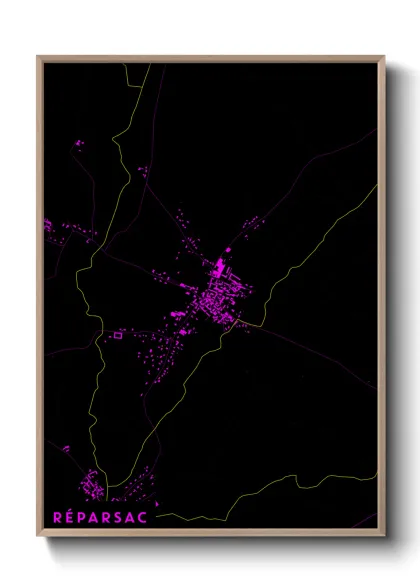 Une affiche de carte sur Réparsac