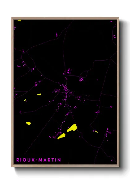 Une affiche de carte sur Rioux-Martin