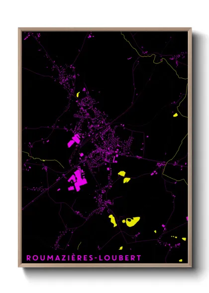 Une affiche de carte sur Roumazières-Loubert