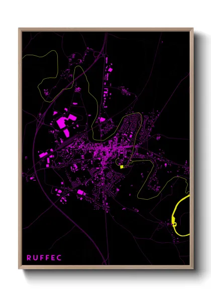 Une affiche de carte sur Ruffec