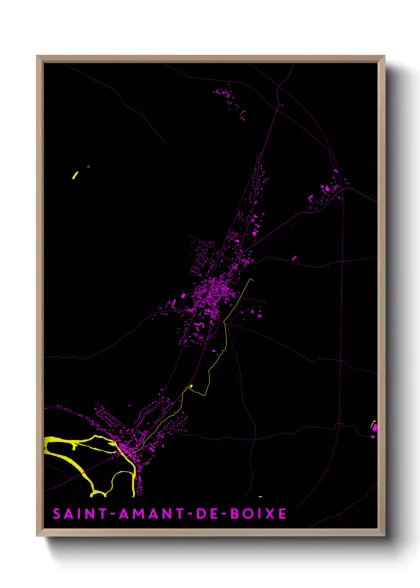 Une affiche de carte sur Saint-Amant-de-Boixe