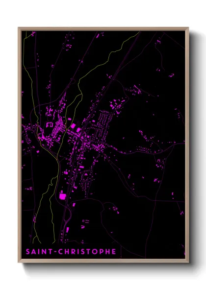 Une affiche de carte sur Saint-Christophe