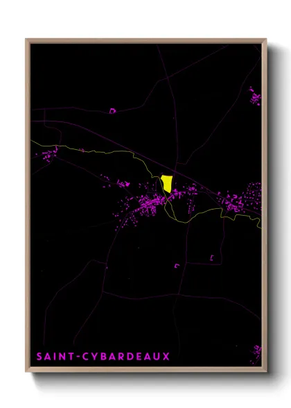 Une affiche de carte sur Saint-Cybardeaux