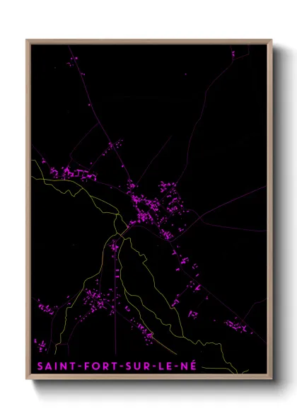 Une affiche de carte sur Saint-Fort-sur-le-Né