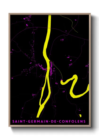 Une affiche de carte sur Saint-Germain-de-Confolens