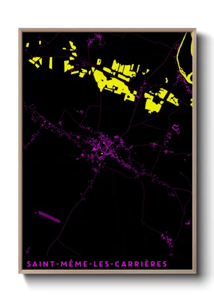 Une affiche de carte sur Saint-Même-les-Carrières