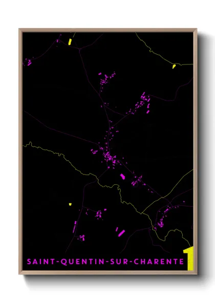 Une affiche de carte sur Saint-Quentin-sur-Charente