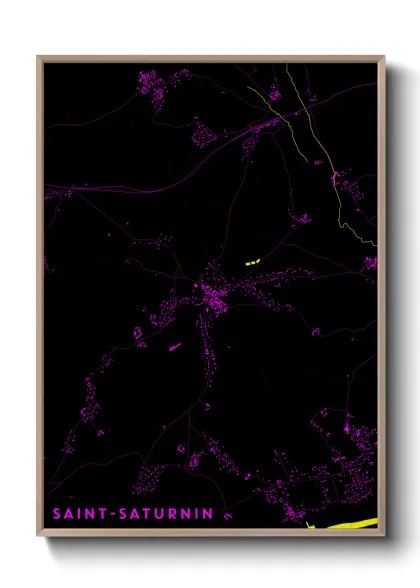 Une affiche de carte sur Saint-Saturnin