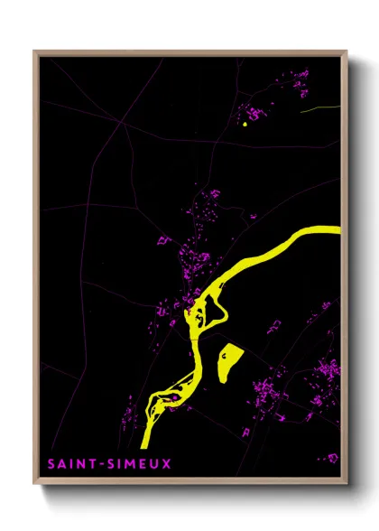 Une affiche de carte sur Saint-Simeux