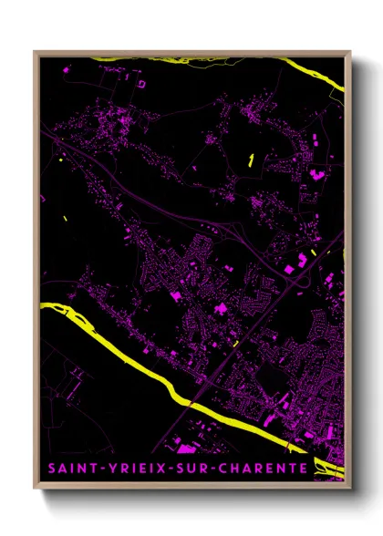 Une affiche de carte sur Saint-Yrieix-sur-Charente