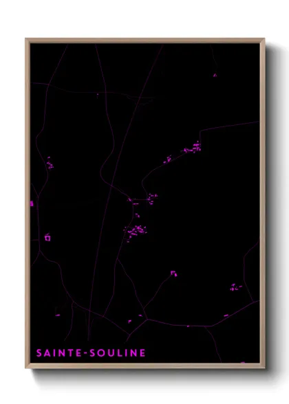 Une affiche de carte sur Sainte-Souline