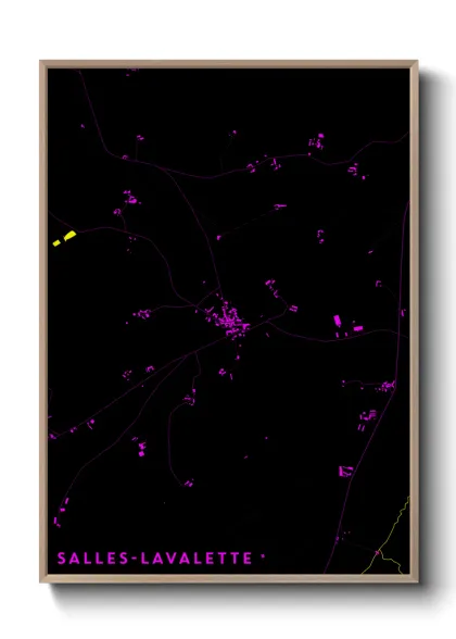 Une affiche de carte sur Salles-Lavalette