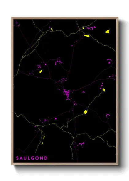 Une affiche de carte sur Saulgond