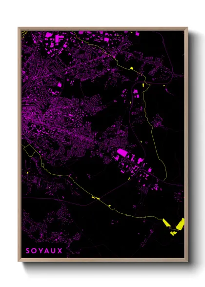 Une affiche de carte sur Soyaux
