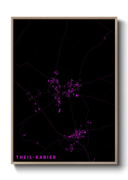 Une affiche de carte sur Theil-Rabier