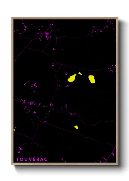 Une affiche de carte sur Touvérac