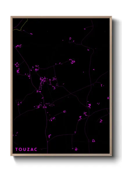 Une affiche de carte sur Touzac