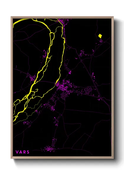 Une affiche de carte sur Vars