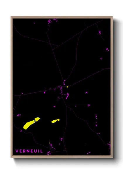 Une affiche de carte sur Verneuil