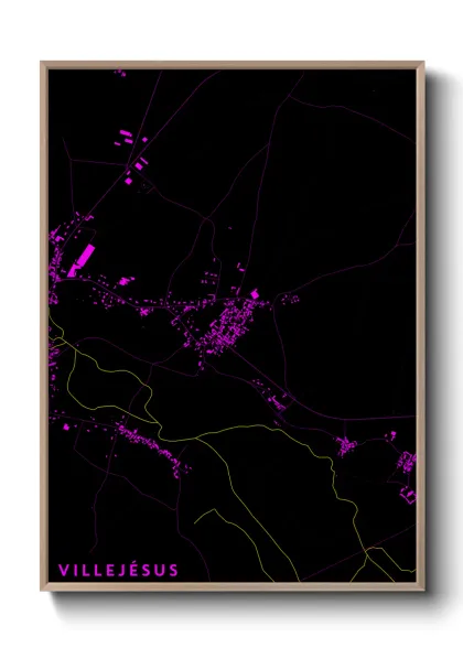 Une affiche de carte sur Villejésus