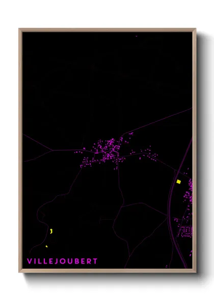 Une affiche de carte sur Villejoubert