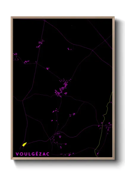 Une affiche de carte sur Voulgézac