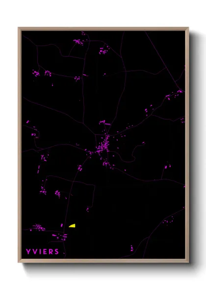 Une affiche de carte sur Yviers