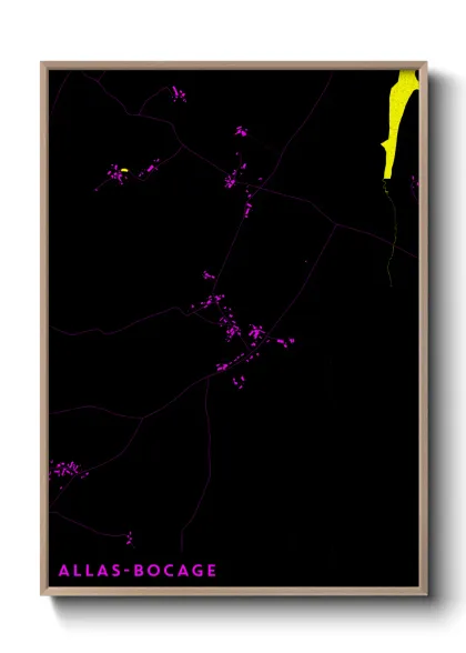 Une affiche de carte sur Allas-Bocage