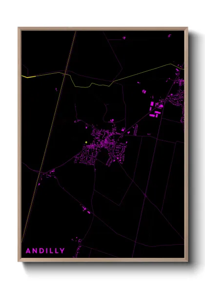 Une affiche de carte sur Andilly