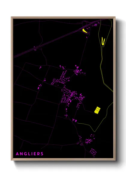 Une affiche de carte sur Angliers