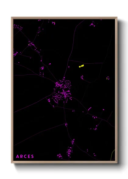 Une affiche de carte sur Arces