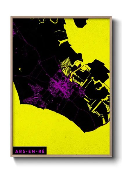 Une affiche de carte sur Ars-en-Ré
