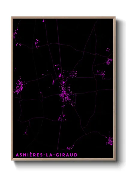 Une affiche de carte sur Asnières-la-Giraud