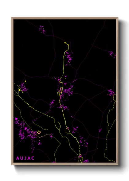 Une affiche de carte sur Aujac