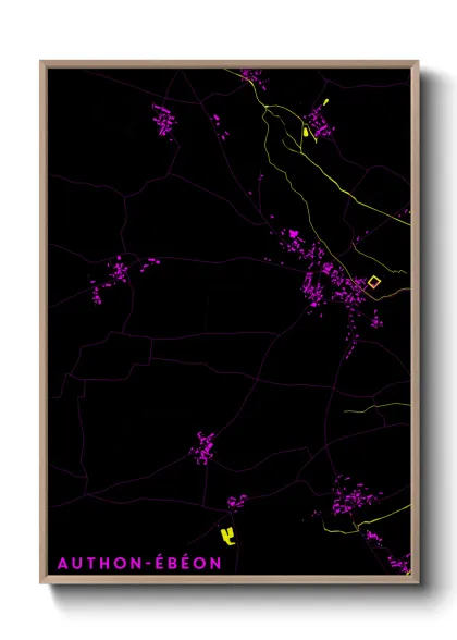 Une affiche de carte sur Authon-Ébéon