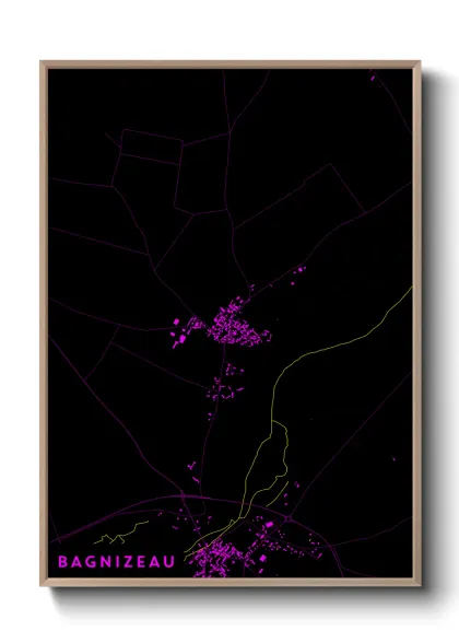 Une affiche de carte sur Bagnizeau