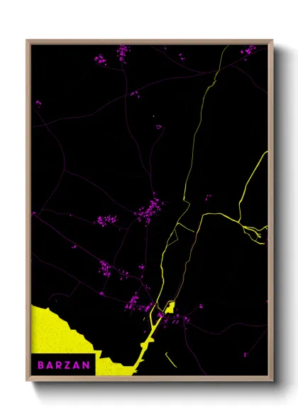 Une affiche de carte sur Barzan