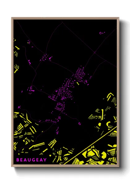 Une affiche de carte sur Beaugeay