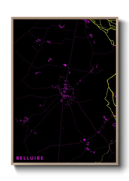 Une affiche de carte sur Belluire